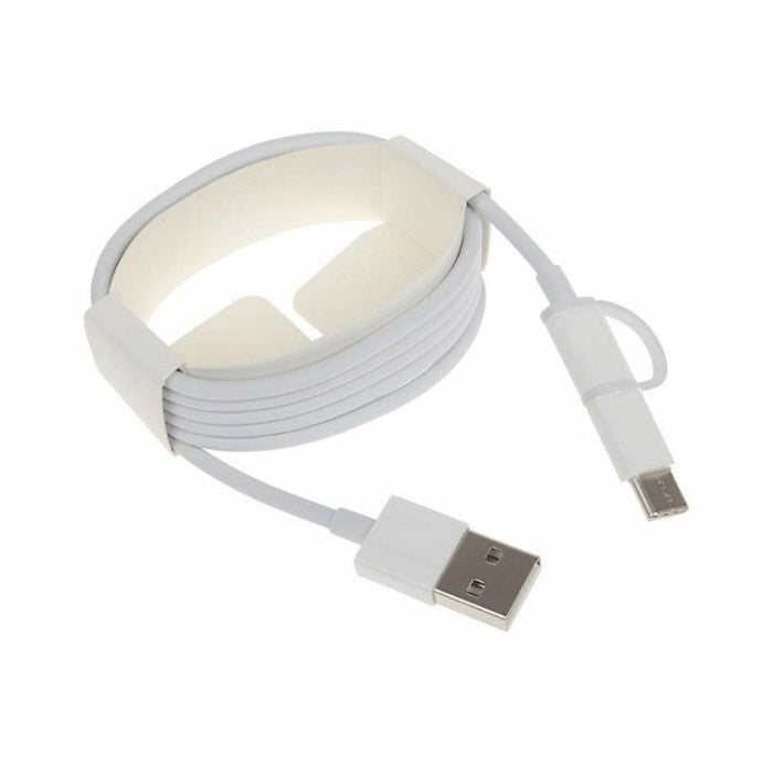 Cablu Micro USB Xiaomi Mi 2-in-1 USB Cable (Micro USB to Type C) 100cm Alb 1 m