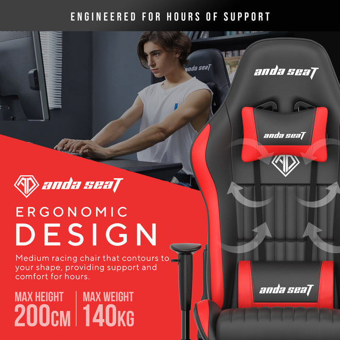Scaun Gaming AndaSeat Jungle Negru Roșu