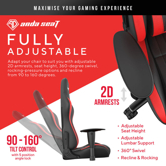 Scaun Gaming AndaSeat Jungle Negru Roșu