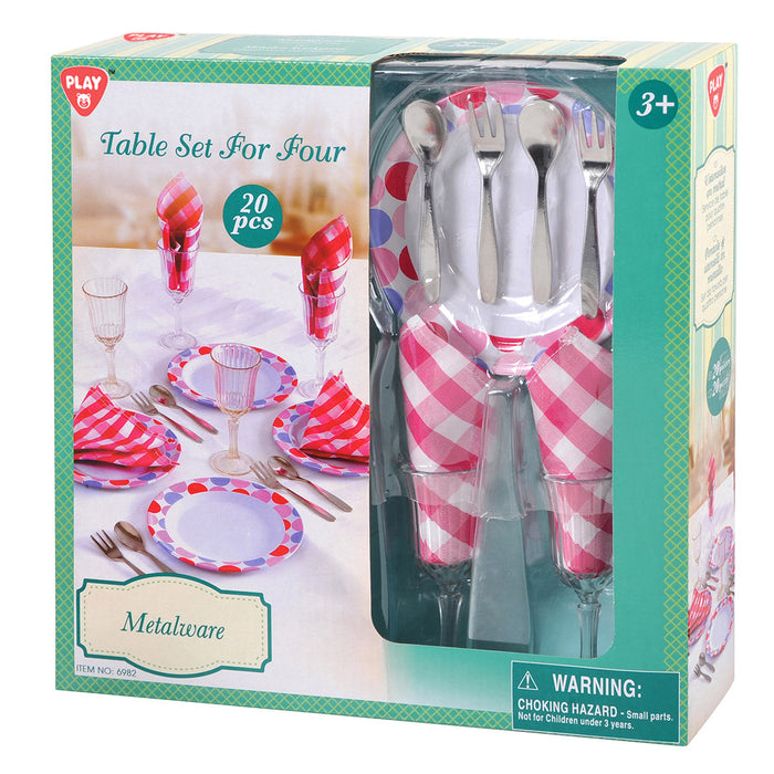 Set de veselă de jucărie PlayGo Table Set For Four, 20 piese, 3+ ani