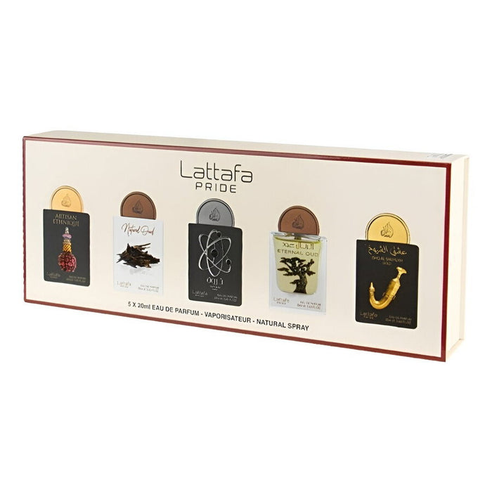 Set de parfumuri Lattafa Artisan Ethnique + Natural Oud + Tharwah Silver + Eternal Oud + Shuyukh Gold, 5 x 20 ml