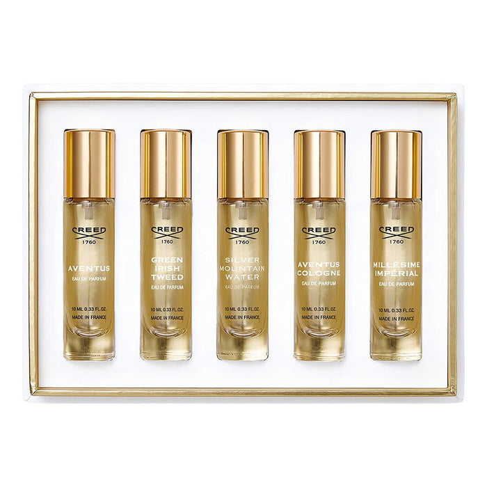 Set Creed Aventus, apă de parfum + Green Irish Tweed + Silver Mountain Water + Aventus Cologne + Millesime Imperial, pentru bărbați, 5 x 10 ml