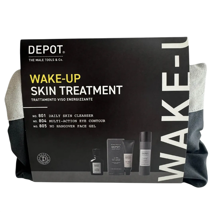 Set de îngrijire facială Depot Wake-Up Skin Treatment, gel de față + gel de curățare + contur de ochi