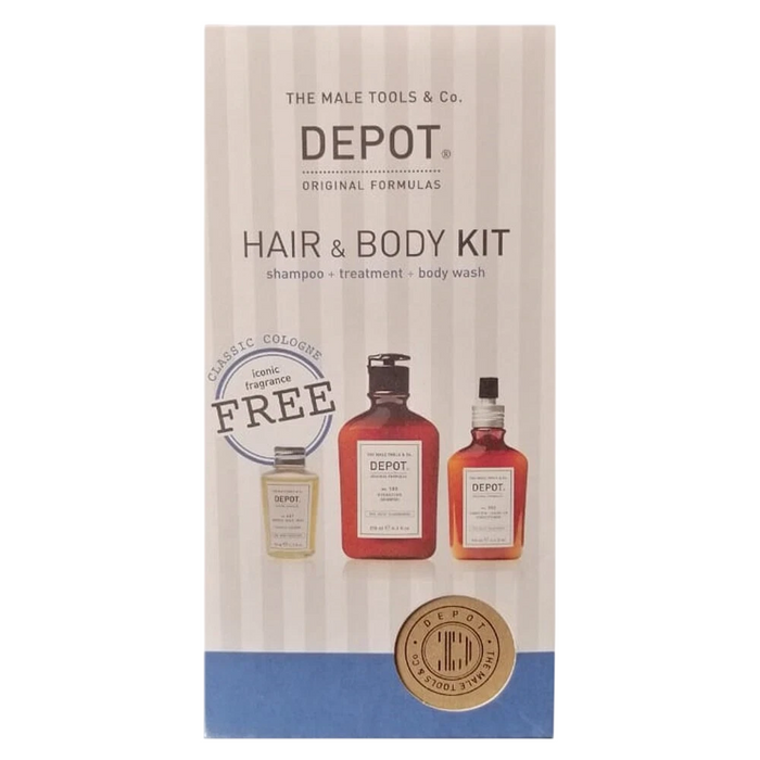 Set Depot Hair & Body Kit, șampon 250 ml + balsam fără clătire 100 ml + gel de duș