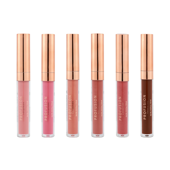 Set luciu de buze Profusion Cosmetics Pucker Up, 6 nuanțe, 6 x 3,5 ml