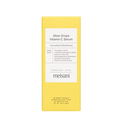 Ser luminizant Meisani Glow Drops cu Vitamina C, 80g, sticlă brună