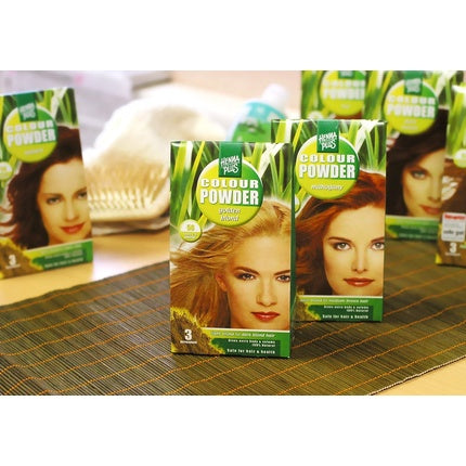 Pudră vopsea păr Hennaplus 56 Auburn, culoare brun închis, ambalaj 160g