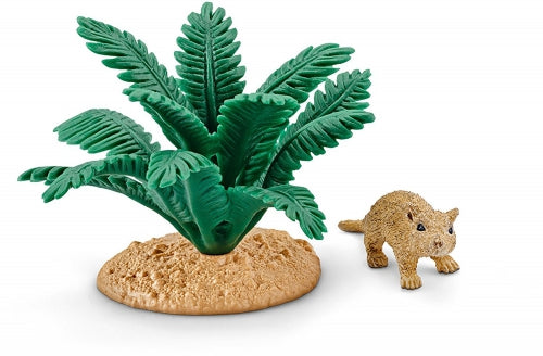 Set de joacă Schleich Sneaky Wildlife Desert Hideaway in Hiding, cu plantă și figurina unui animal