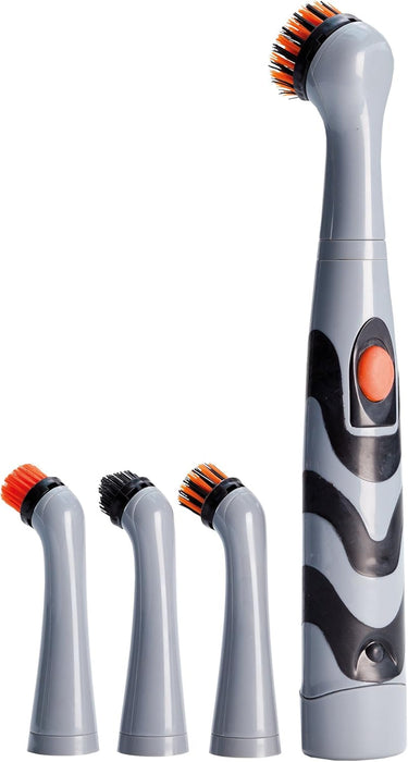 Set periuță sonică + 4 capete de rezervă JML Turbo Brush V2095, peri medii și duri, cap conic inclus