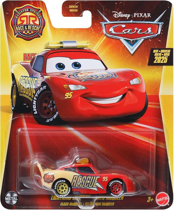 Mașinuță Mattel Cars Race & Rescue Lightning McQueen, metal, 3+ ani