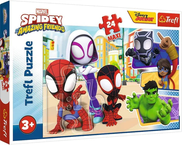 Puzzle Trefl Marvel Spidey și prietenii lui extraordinari, 24 piese maxi, 3+ ani