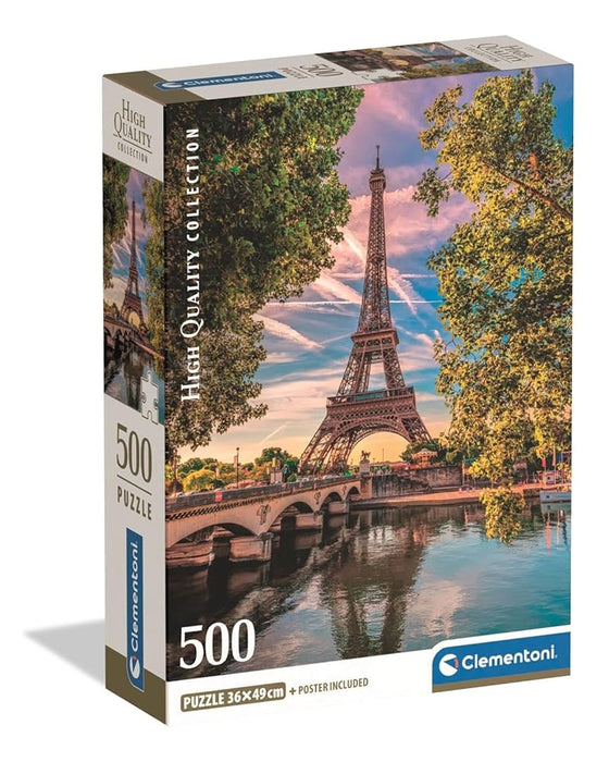 Puzzle Clementoni, colecția Compact, Along The Seine, 500 de piese, 36 × 49 cm