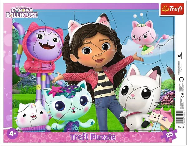 Puzzle Trefl, Gabby's Dollhouse, Faceți cunoștință cu Gabby, 25 piese, 4+ ani