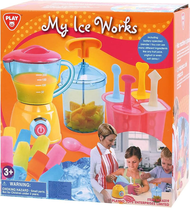 Set de joacă PlayGo My Ice Works, pentru prepararea înghețatei, blender cu baterii, 3+ ani