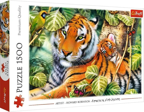 Puzzle Trefl, tigri bengalezi în pădurea tropicală, 1500 de piese