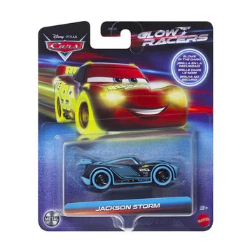 Mașinuță Mattel Disney Pixar Cars 3 Glow Racers, Jackson Storm, 3+ ani