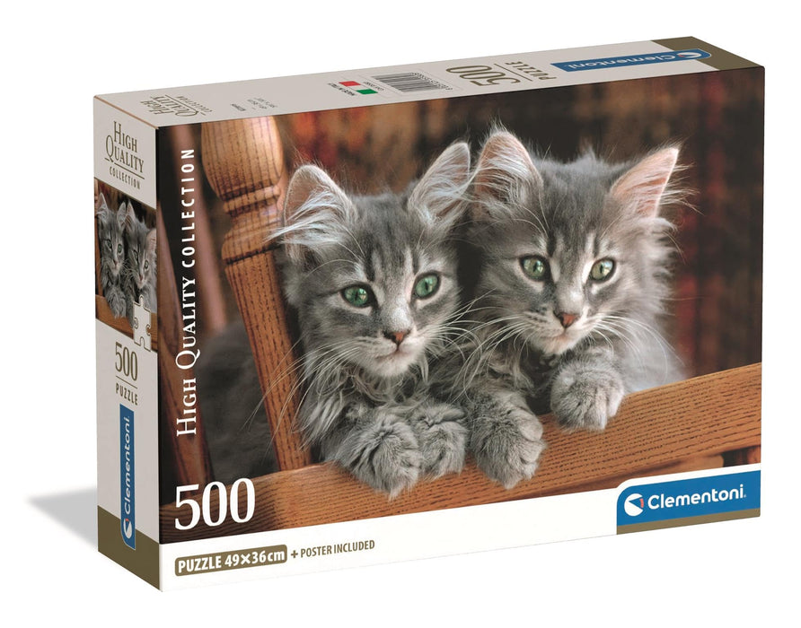 Puzzle Clementoni, colecția Compact, Kittens, 500 piese, 49 x 36 cm
