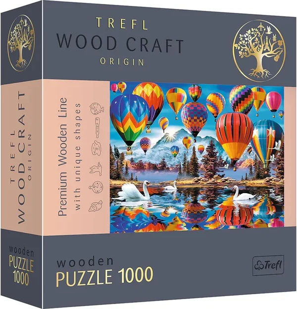 Puzzle din lemn Trefl Wood Craft Origin, Baloane colorate, 1000 de piese