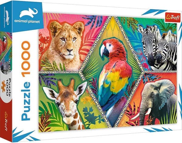 Puzzle Trefl Animal Planet, Animale exotice – colaj, 1000 de piese