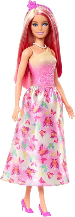 Păpușă prințesă Mattel Barbie, păr blond cu șuvițe roz, 3+ ani