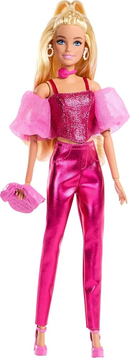 Păpușă Mattel Barbie Deluxe Style #5, ținută metalizată roz, 4+ ani