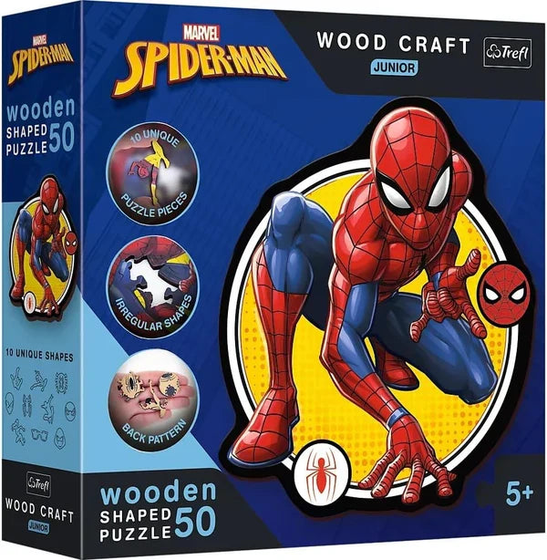 Puzzle din lemn Trefl Marvel Spider-Man, Puterea lui Spider-Man, 50 de piese, 5+ ani