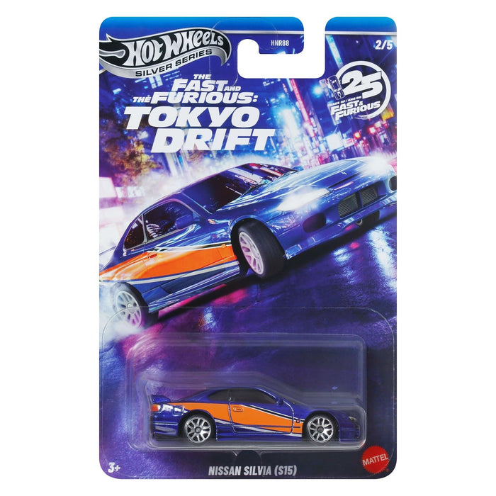 Mașinuță Mattel Hot Wheels Fast & Furious: Tokyo Drift, Nissan Silvia (S15), scara 1:64, 3+ ani