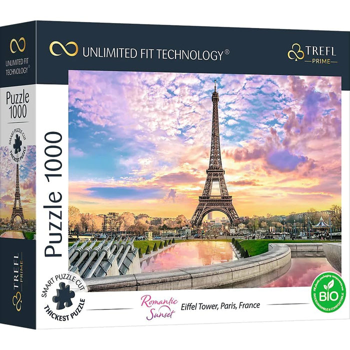 Puzzle Trefl, Romantic Sunset, Turnul Eiffel din Paris, 1000 de piese