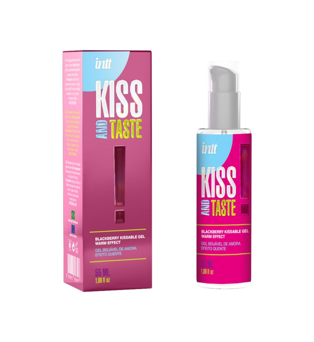 Lubrifiant cu efect de încălzire, Intt Kiss and Taste, aromă de mure, 55 ml