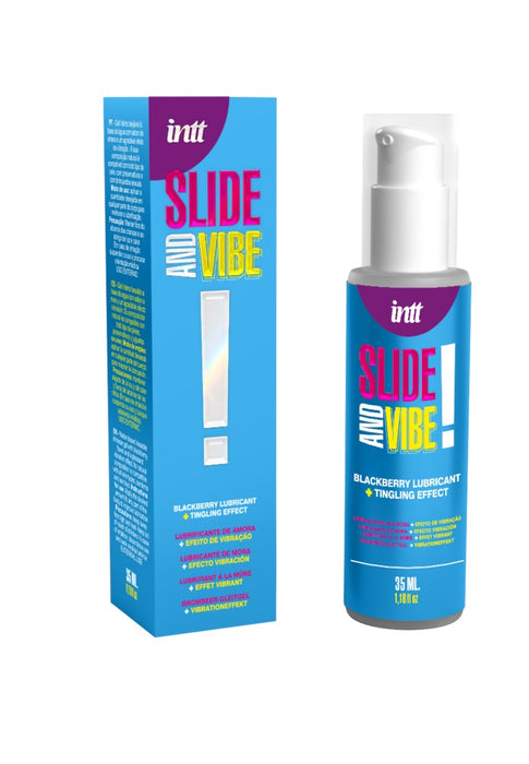 Lubrifiant pe bază de apă, Intt Slide and Vibe, aromă de mure, 35 ml