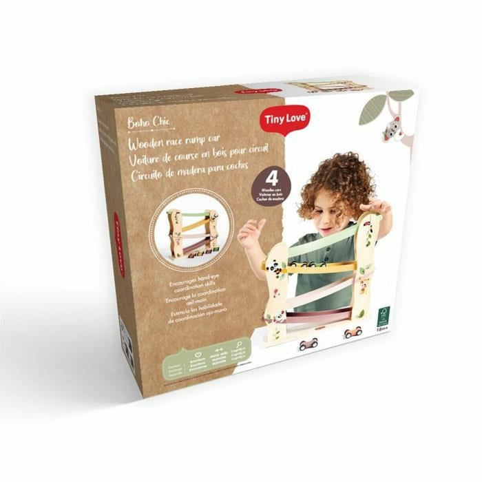 Pistă din lemn cu rampe pentru mașini Tiny Love