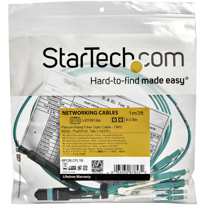 Cablu de fibra optica Startech MPO8LCPL3M 3 m