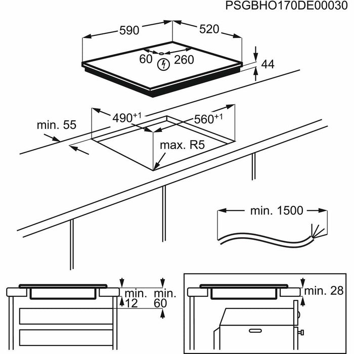 Plită cu Inducție Zanussi ZITX633K 60 cm 59 cm