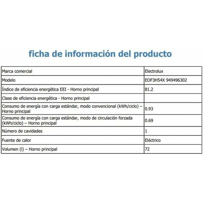 Cuptor Electrolux EOF3H54X 2700 W 72 L
