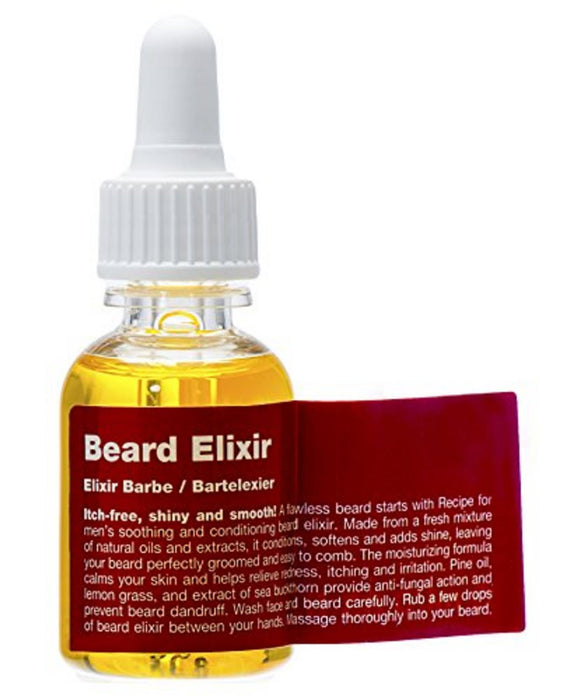 Ulei pentru barbă Recipe For Men Beard Elixir, vegan, cu pin, 25 ml