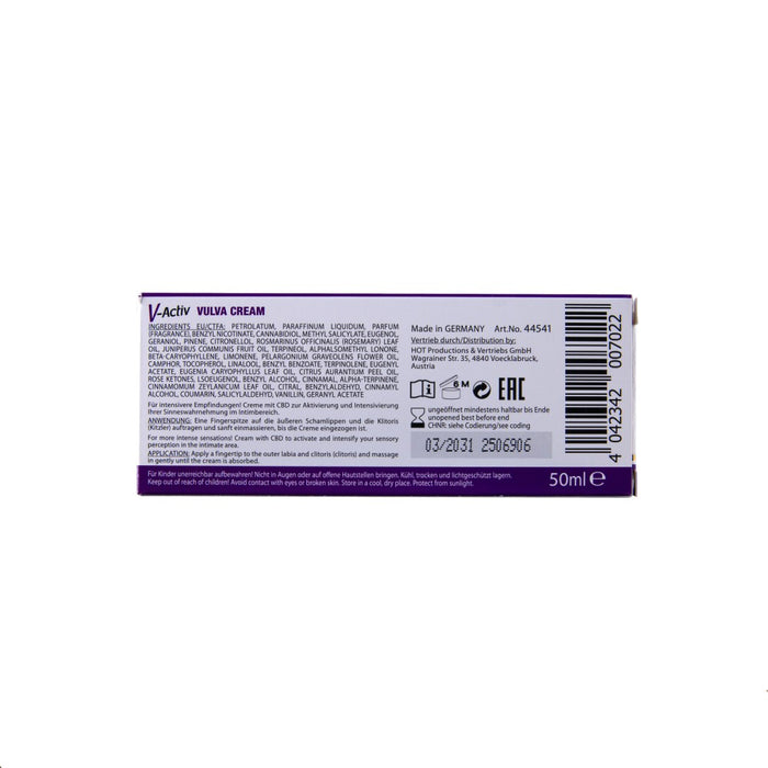 Cremă intimă, Hot V-Activ, cu CBD, 50 ml