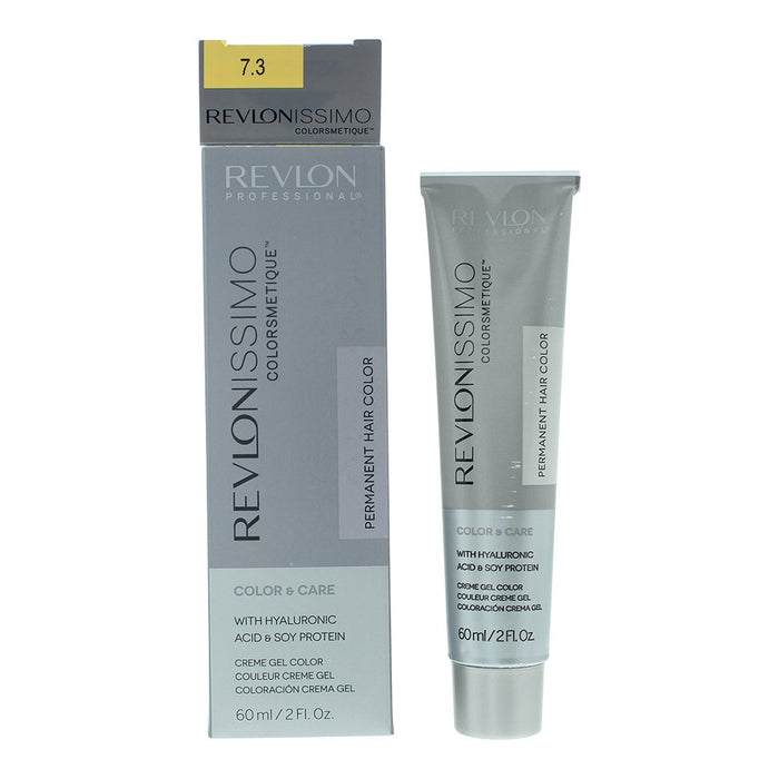 Vopsea permanentă de păr Revlon Revlonissimo Colorsmetique, nuanța 7.3 Golden Blonde, 60 ml