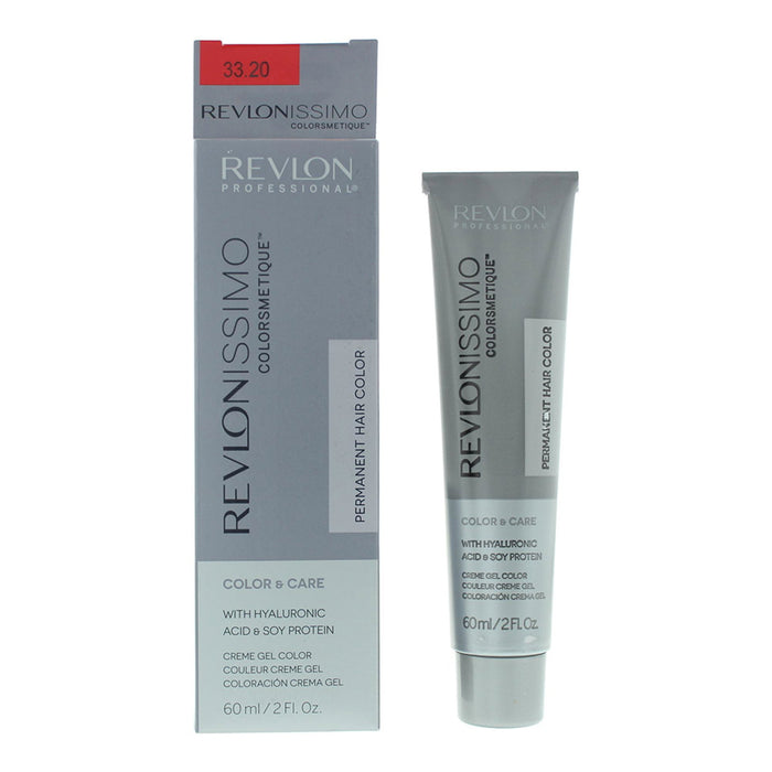 Vopsea permanentă de păr Revlon Revlonissimo Colorsmetique, nuanța 33.20 Intense Dark Burgundy, 60 ml