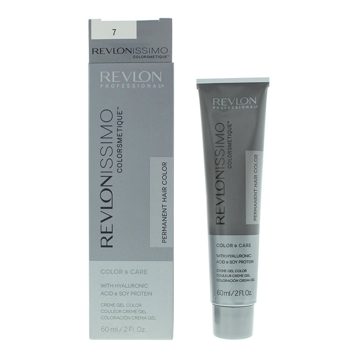 Vopsea permanentă de păr Revlon Revlonissimo Colorsmetique, nuanța 7 Medium Blonde, 60 ml