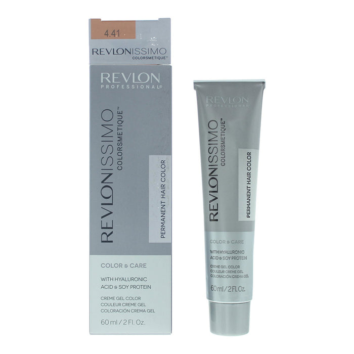 Vopsea permanentă de păr Revlon Revlonissimo Colorsmetique, nuanța 4.41 Deep Chestnut Medium Brown, 60 ml