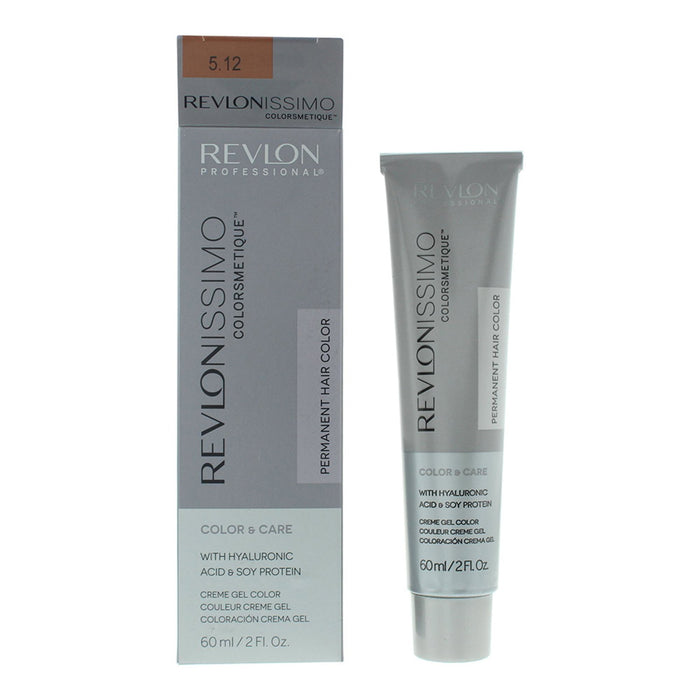 Vopsea permanentă de păr Revlon Revlonissimo Colorsmetique, nuanța 5.12 Light Pearly Brown, 60 ml