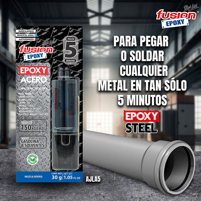 Two component epoxy adhesive Fusion Epoxy Black Label Ajla5 Oțel Seringă 30 g