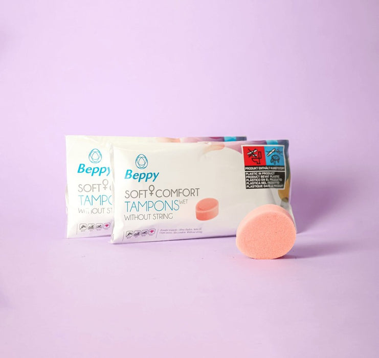 Tampon intern tip burete, Asha - Beppy Soft+Comfort WET, fără șnur, 4 buc