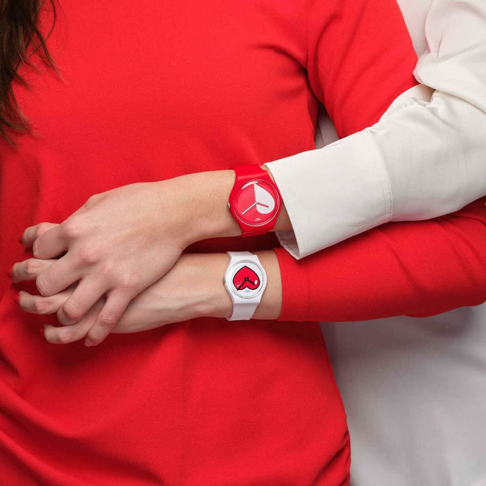 Ceas Damă Swatch HALF HEART WHITE ST. VALENTINE'S DAY SPECIAL PACK (Ø 41 mm)