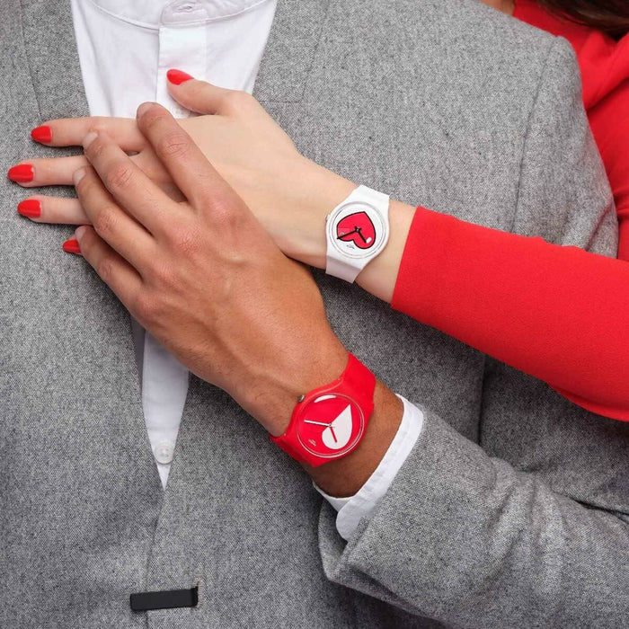 Ceas Damă Swatch HALF HEART WHITE ST. VALENTINE'S DAY SPECIAL PACK (Ø 41 mm)