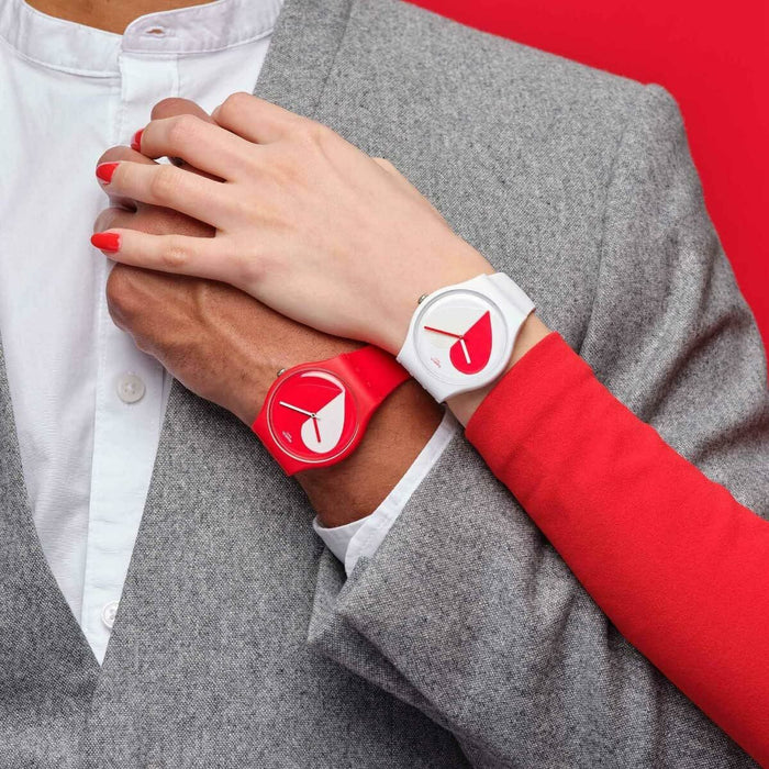 Ceas Damă Swatch HALF HEART WHITE ST. VALENTINE'S DAY SPECIAL PACK (Ø 41 mm)