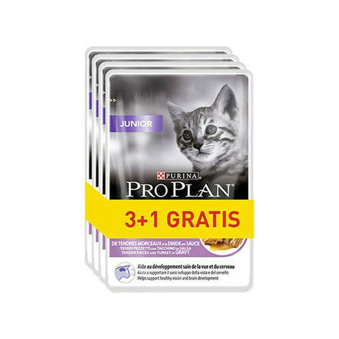 Mâncare pentru pisici Purina Pro Plan Junior Curcan 4 x 85 g