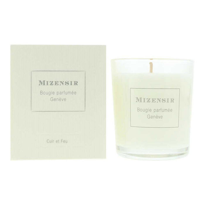Lumânare parfumată Mizensir Cuir et Feu, aromă lemnoasă, 90 g