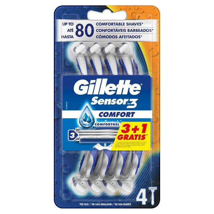 Lame de Ras de Unică Folosință Gillette Sensor 3 Comfort 4 Unități
