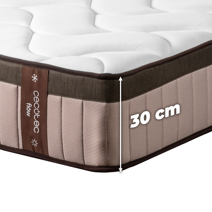 Saltea hibridă Cecotec Flow 7990 Hybrid 90X200, 90 × 200 cm, înălțime 30 cm, arcuri împachetate